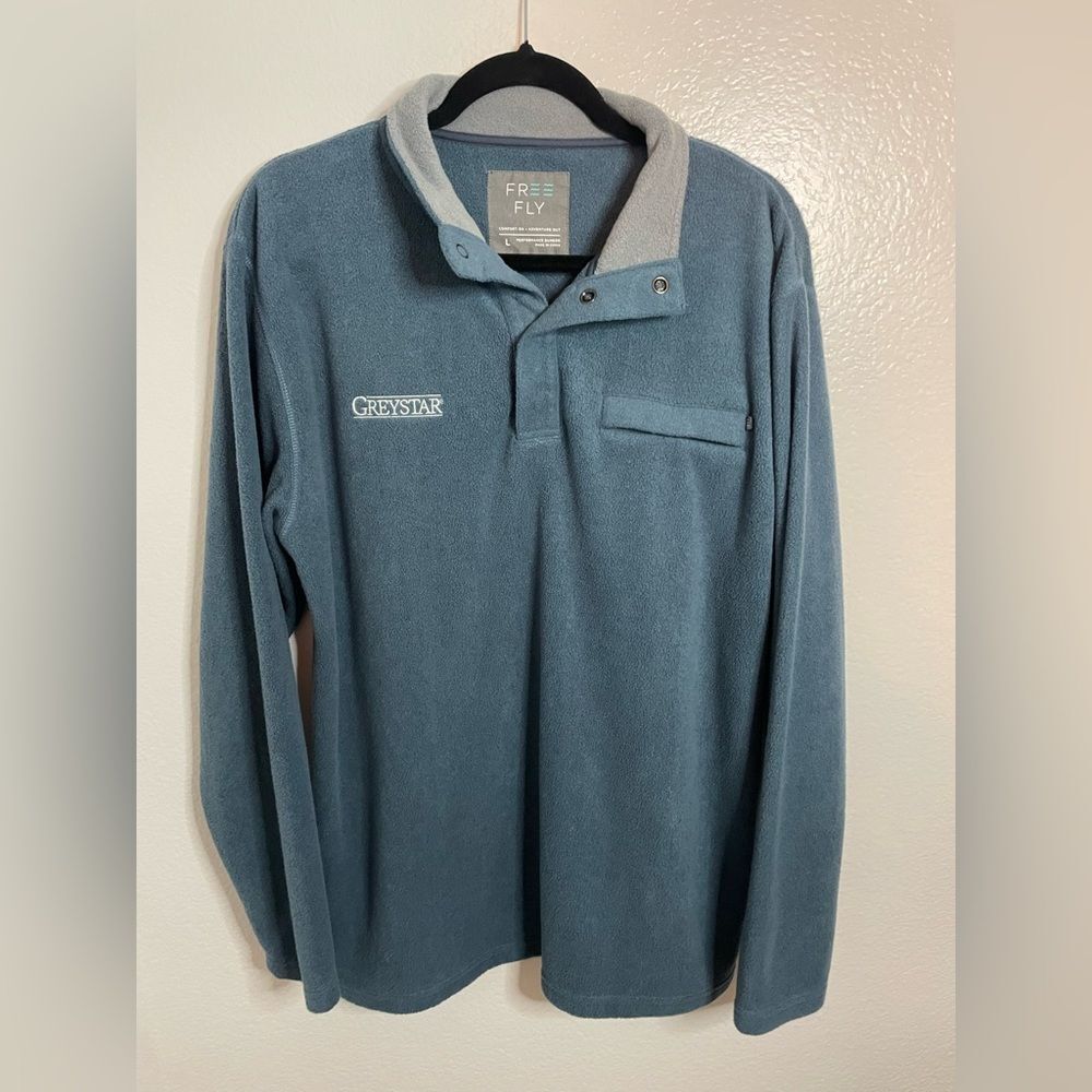 Free Fly Men's Bamboo Polar Fleece Snap Pullover Sz L